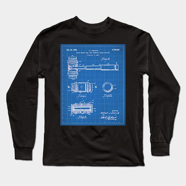 Judge Gavel Patent - Lawyer Art - Blueprint Long Sleeve T-Shirt by patentpress